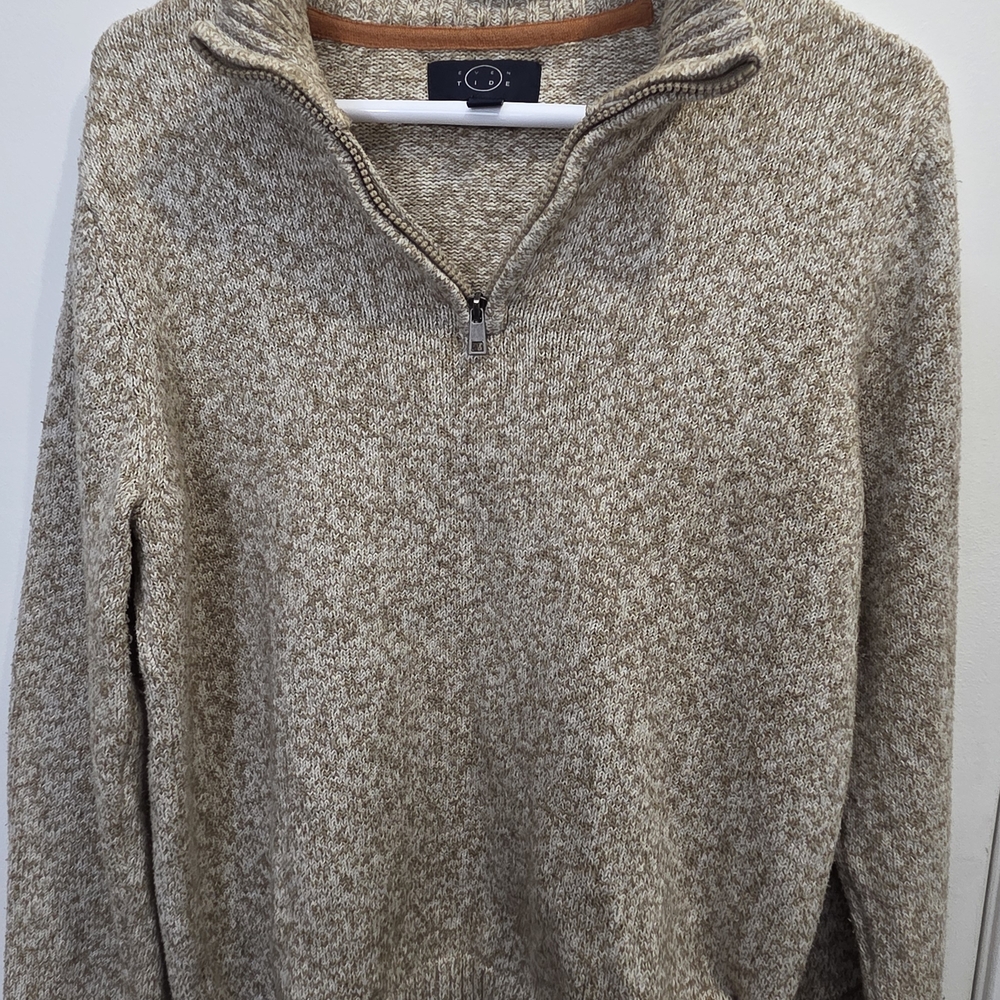 Men’s Quarter-Zip Knit Sweater in Sandstone Heather